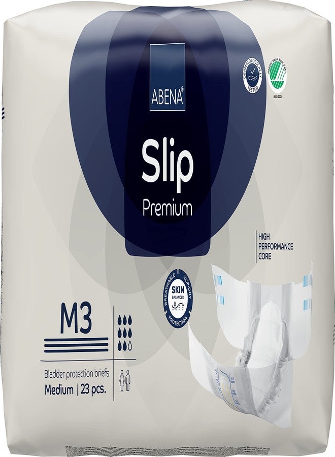 Abena Premium Adult Diapers, Abena Slip Disposable Incontinence Briefs, Heavy Absorbency, Level 3, Medium, 23 Count - Image 1